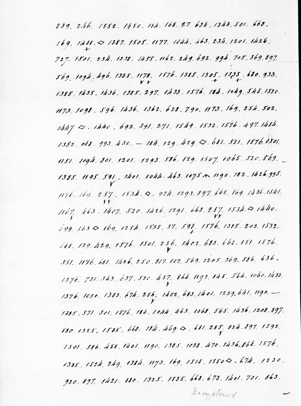 NARA image M31-027-0114, p. 4 of the Notes (duplicate): the cipher passage. NARA microfilm, public domain.